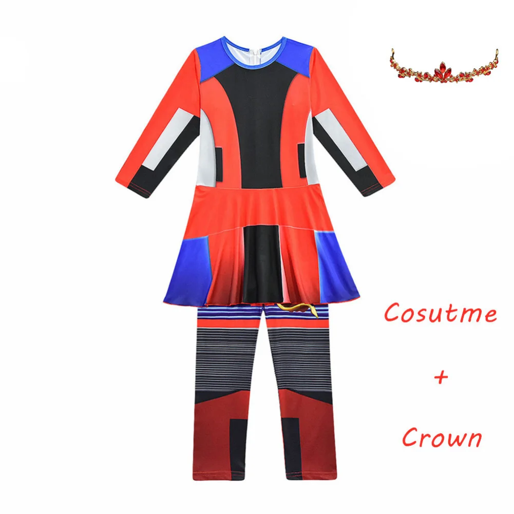 EvieA-crown Красные костюмы evie, детские костюмы на Хэллоуин для женщин, Fantasia, вечерние костюмы для девочек, Одри, потомки 3, маскарадный костюм для подарка - Цвет: EvieA-crown