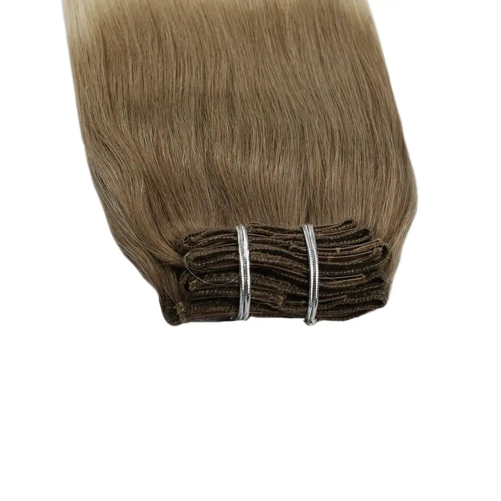 Ugeat волосы для наращивания на заколках, настоящие человеческие волосы, 14-24 дюйма, 120 г/7 шт., натуральные прямые волосы remy на заколках для наращивания на всю голову