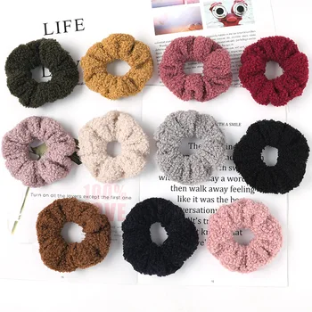 

2020 Hair Accessories For Women Woolen Hair Skrunchy Teddy Puppy Hair Pattern Scrunches For Girls All Match Hair Rope