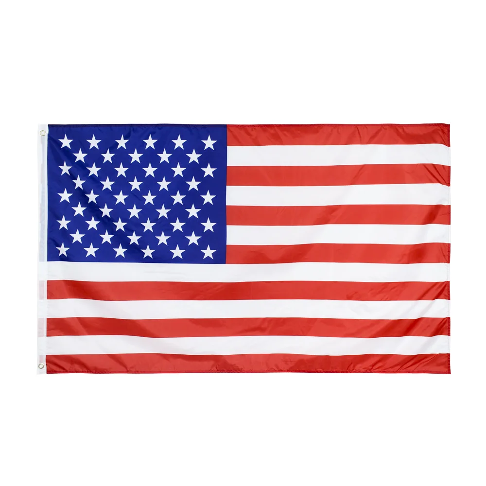 

Free Hipping USA Flag 90x150cm Us Flag High Quality Double Sided Printed Polyester American Flag Grommets USA Flag
