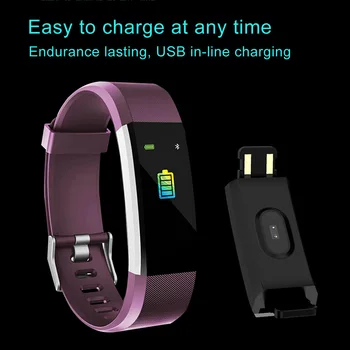 

ID115 Plus Bluetooth Smart Watch Pedometer Fitness Watch with Heart Rate Monitor IP67 Waterproof VDX99