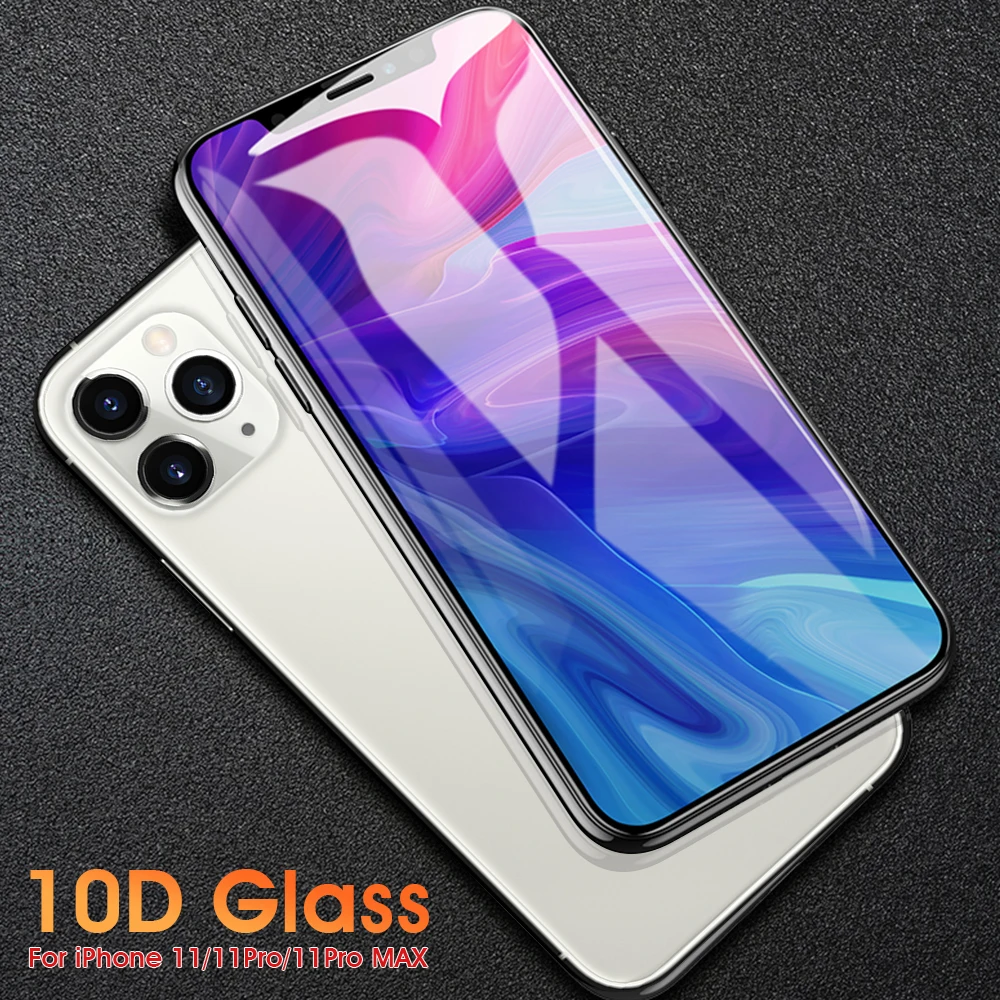 Защитное стекло закаленное 10D для iPhone 7 8 6 6s Plus 11 Pro 10 X XR XS Max | Мобильные телефоны и