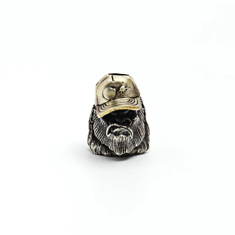 White Brass Monkey Knife Paracord Beads Outdoors DIY Tools EDC Lanyard Pendants Key Rings Accessories