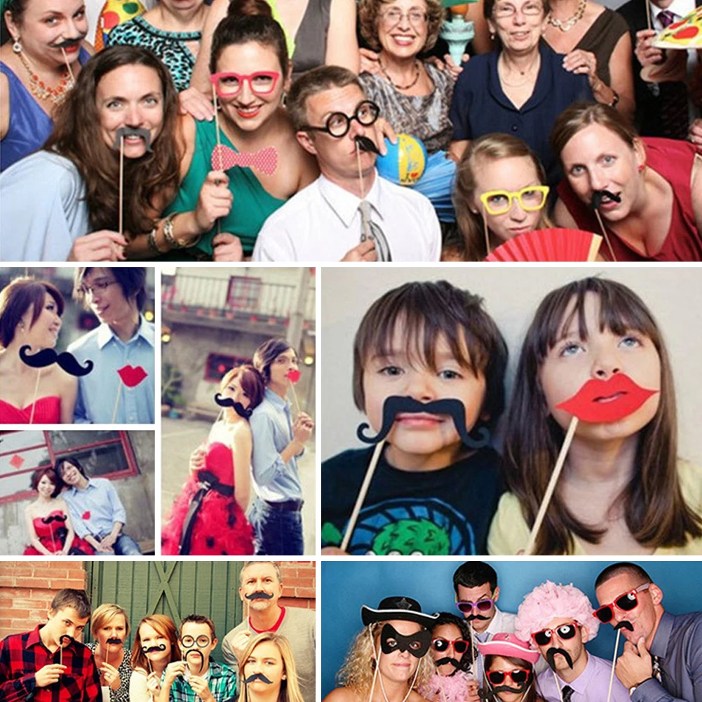 

Wedding Party Photo Props Funny Lovely Safe Recyclable Birthday Decorations Atmosphere Mask Party Supply For Children And Adult