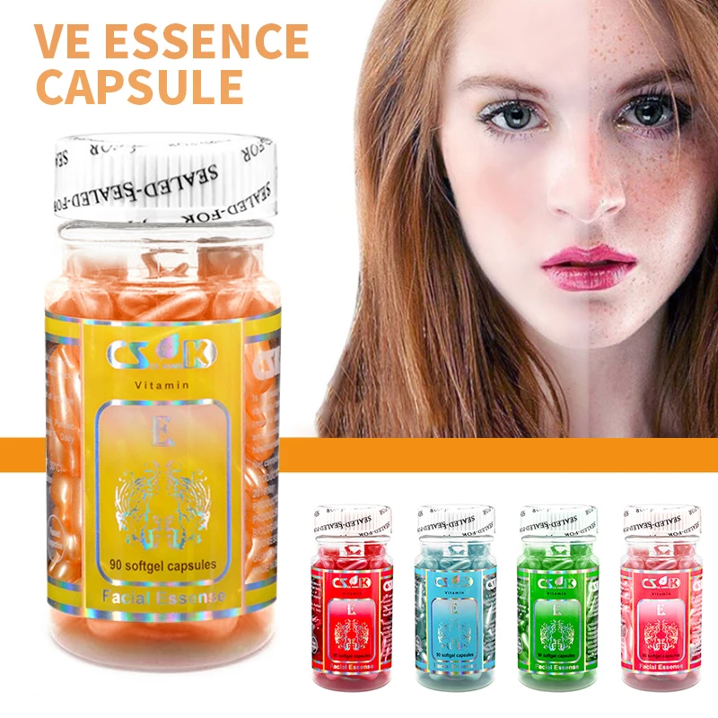 90 unids/caja vitamina E Anti-arrugas cápsulas crema cara suero blanqueamiento de pecas iluminar reparación Ance hidratante TSLM1