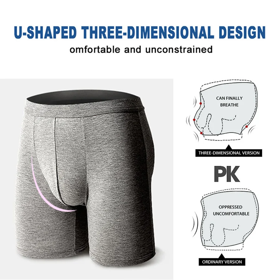 בוקסר ספורט, גזרה ארוכה צבע אפור. – תמונה 6