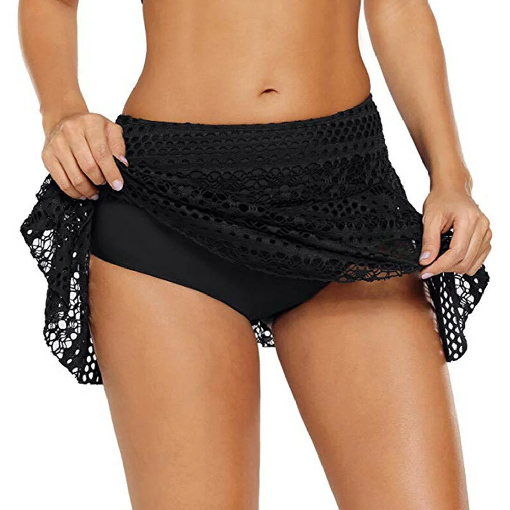 

Pantskirt Swim Beach Out Swimwear Holiday Bathing Solid Lace Summer Ladies Monokini Shorts Skirt Women Bikini Bottom Sexy
