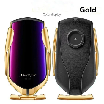 

50pcs R1 Smart Automatic Clamping Car Wireless Charger Fast Charging Air Vent Mount Phone Holder for universal smartphone