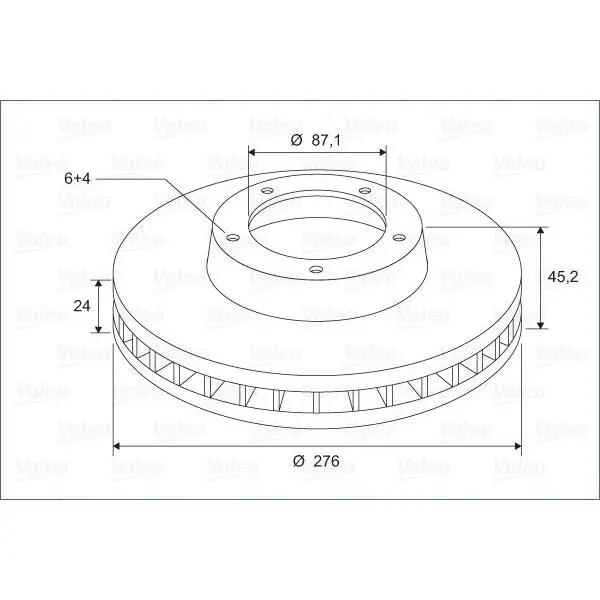 Disc brake front Mitsubishi Pajero 2.0-2.8D 91 VALEO 2977