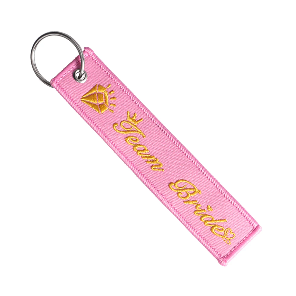 Fashion Team Bride Keychain for Wedding Party Key Fobs Black Gold Key Chains Chaveiro Remove Before Flight New Key Tag (2)