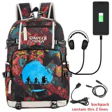 Новые странные вещи 3 рюкзак с принтом USB порт рюкзак для путешествий косплей школьная сумка для ноутбука подарок большой емкости женский рюкзак