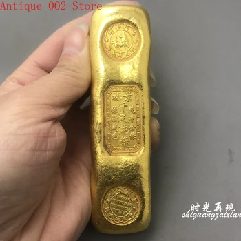 

Jingfu qianzu pure bar brass gold plated ingot gold bar crafts