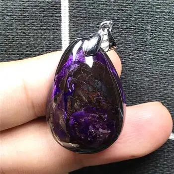 

Big Natural Purple Sugilite Pendant Women Man Crystal 29x19x10mm Water Drop Beads Anticancer South Africa Stone Jewelry AAAAA