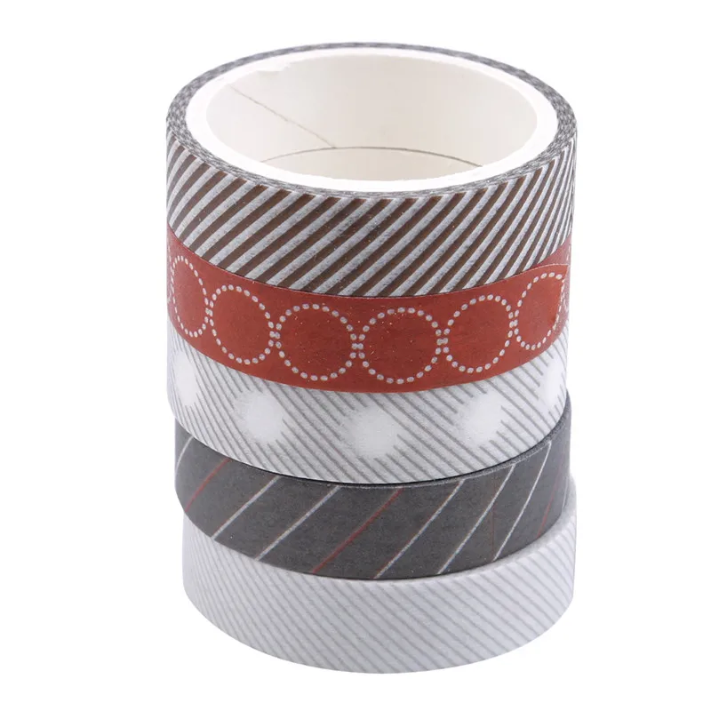 sunset Популярный полезный Клетчатый полосы лента Washi для художественного оформления ногтей, ручная работа для Скрапбукинг изоляционная лента клейкая разрываемая однотонные Цвет Графический лента - Цвет: sunset