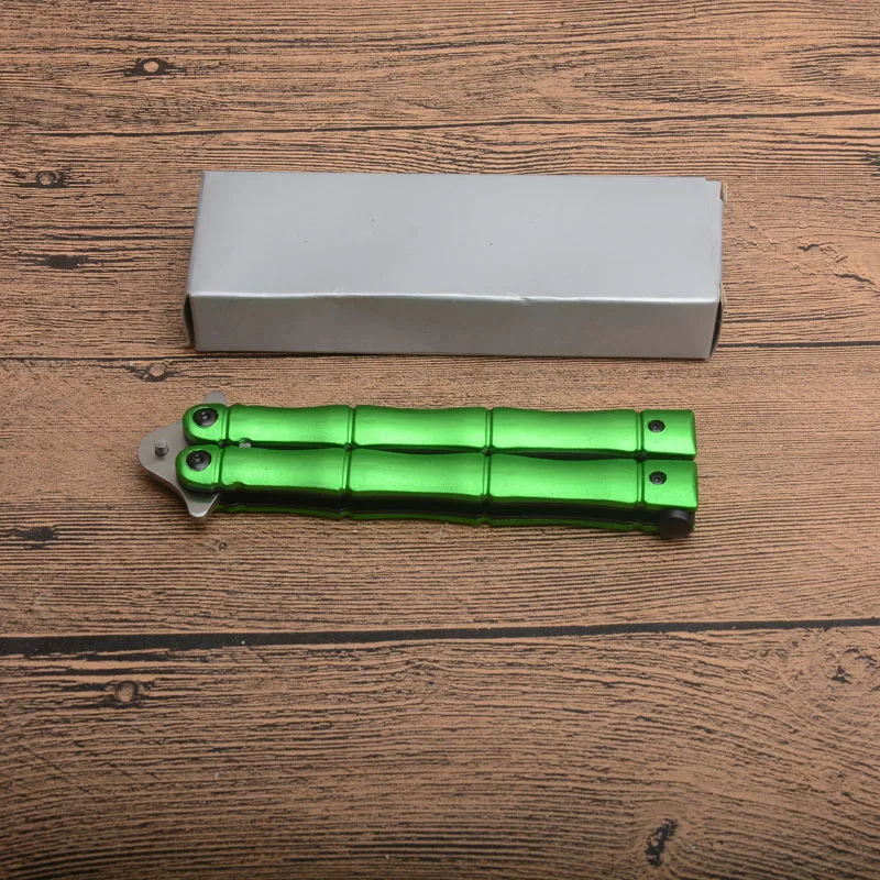 Хороший Зеленый бабочкой Balisong нет края практика Карманный выживания складной