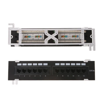 

2020 New 12 Port CAT5 CAT5E Patch Panel RJ45 Networking Wall Mount Rack Mount Bracket