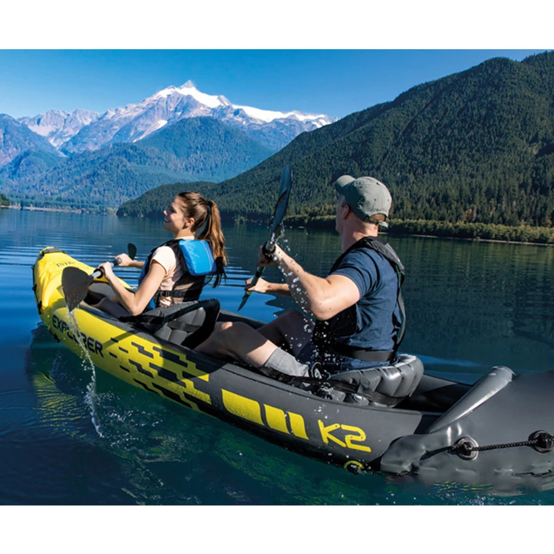 INTEX Explorer K2 каяк 2 человек надувная лодка байдарка пвх каноэ плот с Алюминий весла
