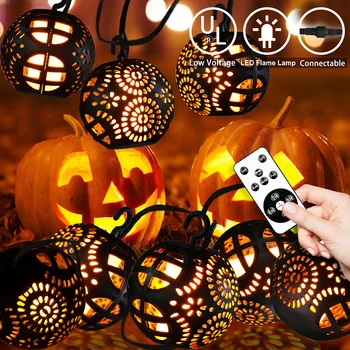 

Outdoor LED Flame Ball Light String Waterproof Decoration Light Flame Globe Light With Remote Control For Courtyard Lawn Porch