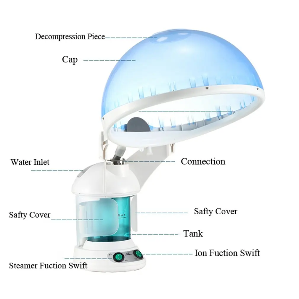 

Hair Therapy Steamer Salon Home Ozone Face Steamer Steaming Ion Sparyer Skin Beauty Care Machine Inhaler Steaming Device