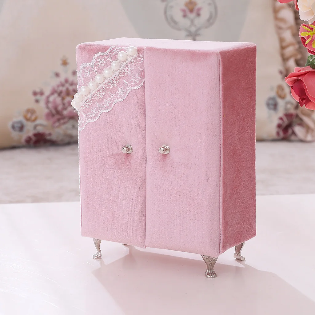 

Velvet Closet Style Showcase Storage Box For Earrings Jewelry Organizer