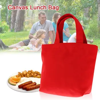 

Canvas School Lunch Box Bag Lightweight Portable Canvas Bag Lunch Bag Food Container Office Outdoor Storage Bento