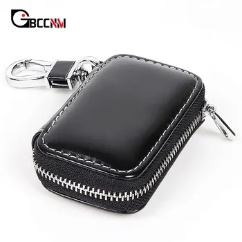 

1X Leather Car Logo Key Case Remote Key Case Bag Holder For Honda Dio Fit Accord Crosstour City Civic Del Sol CR-V CRV CR-Z