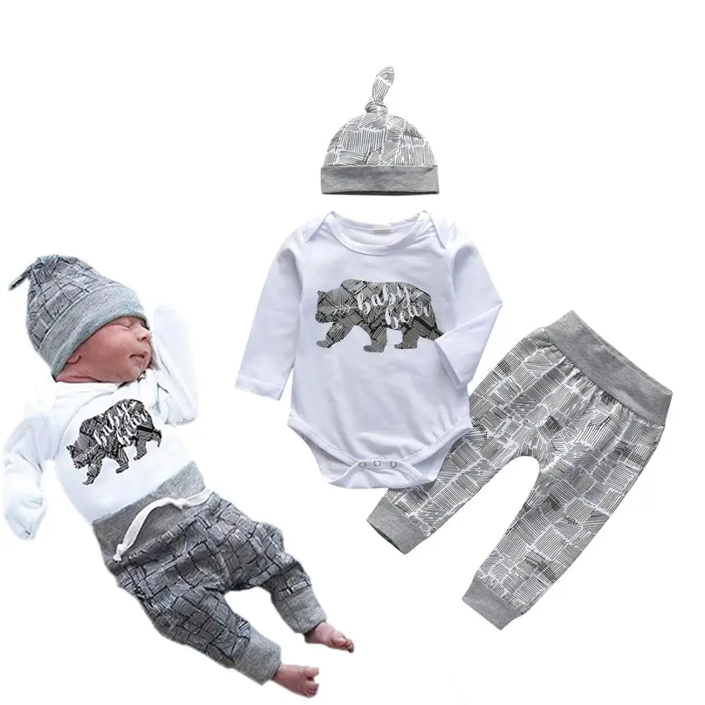 Boy Pants Romper Infant Clothing Newborn-Baby Outfits-Set Long-Sleeve Toddler Letter