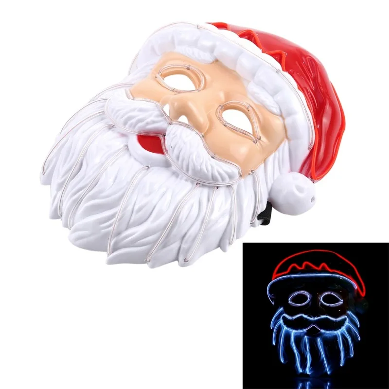 

Santa Claus Mask Style Glowing EL Silk Light Full Cover Glowing Mask