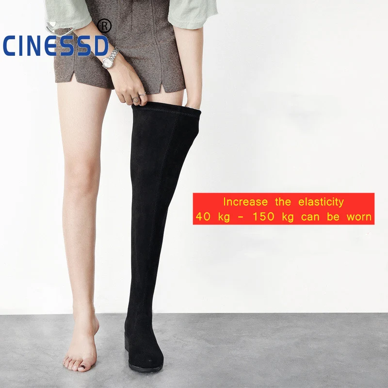 Женские облегающие высокие сапоги ZOELEA, черные облегающие теплые сапоги на резинке, размер 44|Ботфорты|   | АлиЭкспресс
