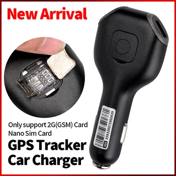 

New Hidden Mini Car GPS Tracker for Car Vehicle Bus Truk GSM LBS Tracker Listening Device Car Charger with 2USB SOS Black/White