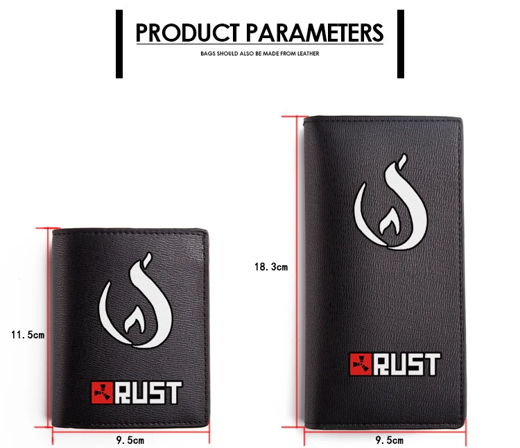 Rust Steam Wallet Short Bilfold PU Purse Black Cool Men Wallet for Boys and Girls Birthday Gift (3)