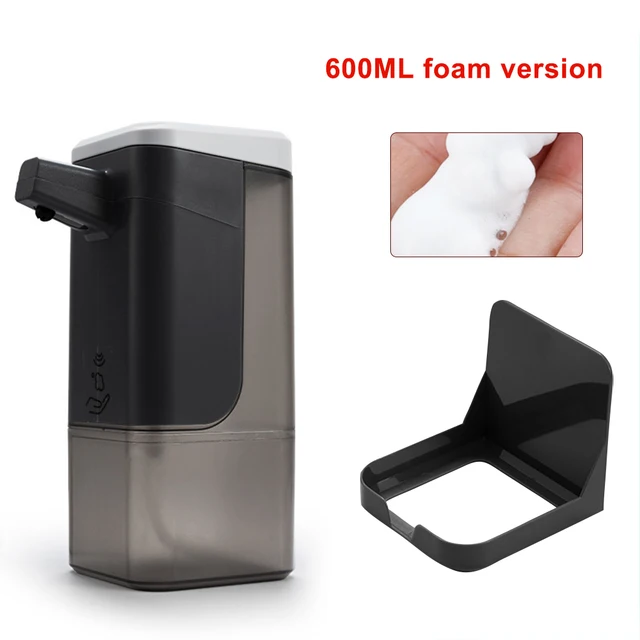 600ml Touchless Automatic Soap Dispenser Infrared Induction Sensor Hand Washer Hand Sanitizer Bathroom Accessories Gray Foam Type