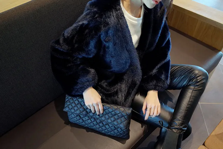 Furry Winter Women's Faux Fur Jacket Artificial Fur Overcoat Furry Coat Femme Plus Size Furry Fake Fur Outwear Z279
