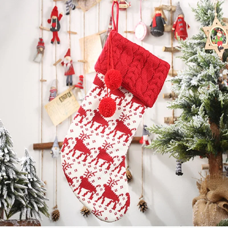 Christmas Socks Santa Claus Christmas Deer Snowman Candy Stockings Bag Christmas Tree Pendant Christmas Gift Bag Decor Supplies