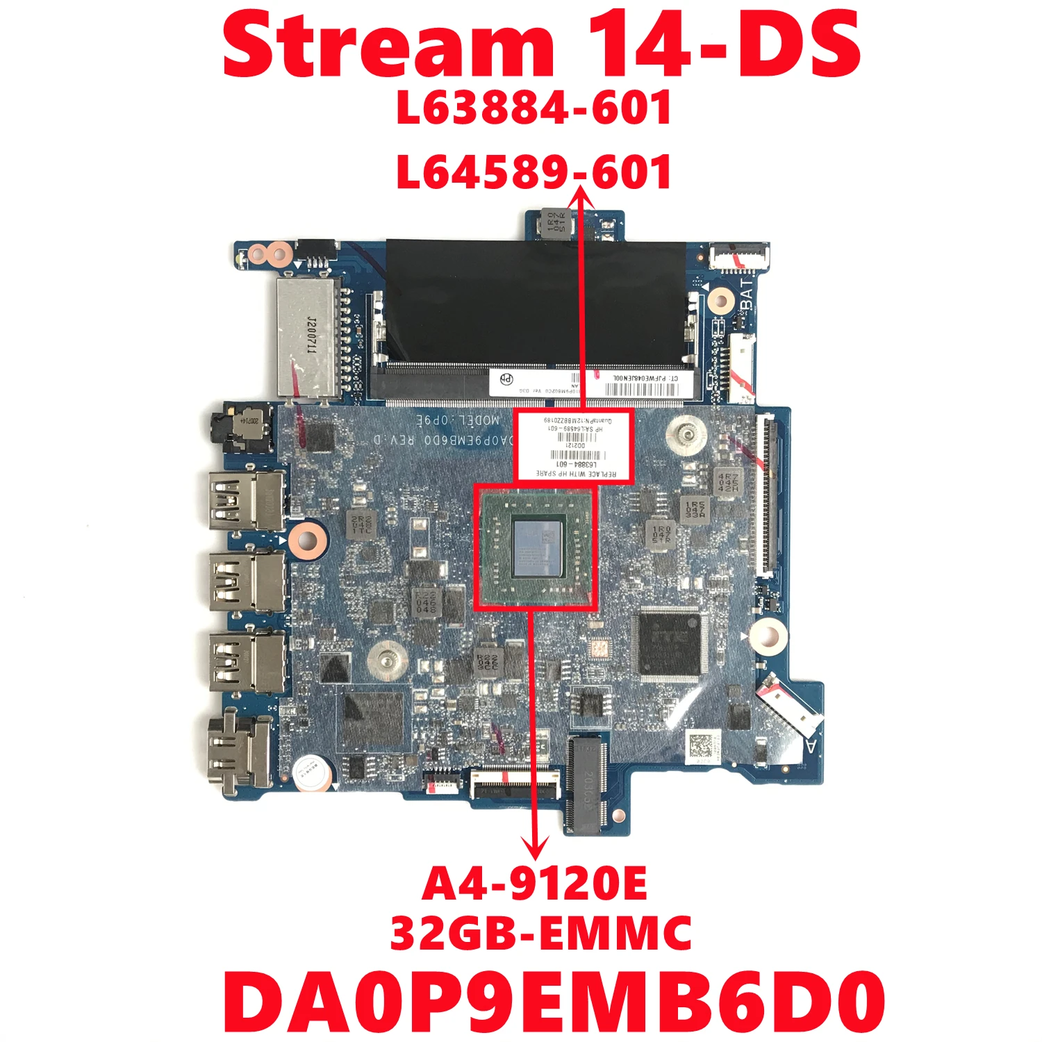 Usb-материнская плата для ноутбука HP Stream 14-DS с диагональю 100% дюйма | Компьютеры и