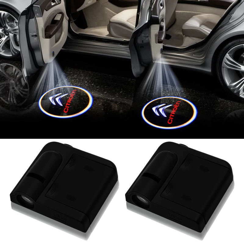 

2X Car Door Logo Light Welcome Lamp Laser Light DC 5V Universal Wireless Projector Light FOR Citroen Atmosphere Car Light Car