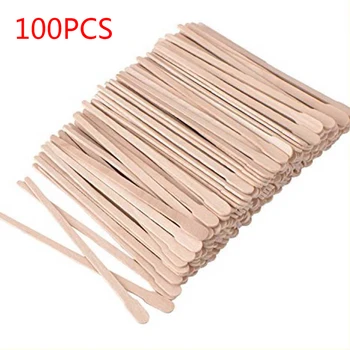 

100pcs Smooth Salon Tool Spatulas Applicator Hair Removal Disposable Small Body Tongue Depressor Waxing Sticks Face Eyebrows