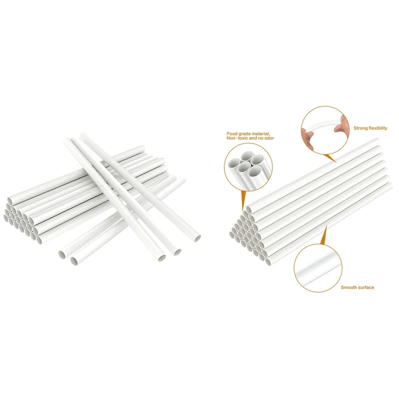 White Cake Dowel Rods For Tiered Cake Construction And Stacking