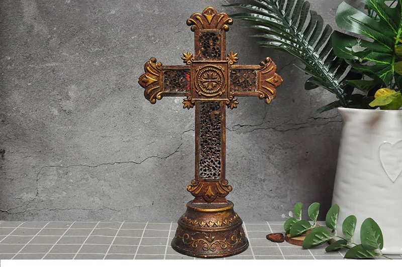 Retro cross ornaments, Catholic church garden gardening accessories Church friend gift