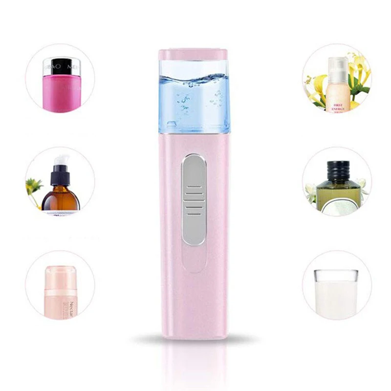 

USB Charging Water Sprayer With Mirror Design Facial Moisturizing Beauty Equipment Hand Misting Spray Machine Steaming Device