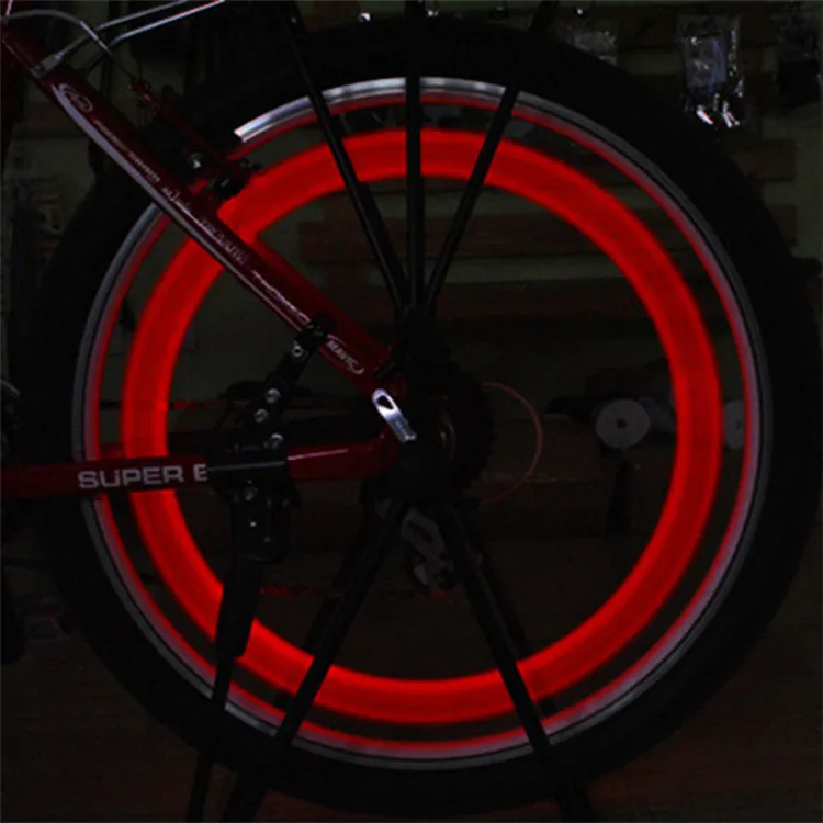 Cheap Bicycle Spokes Light With Battery Mountain Bike Led Light Safety Bike Wheel Lights Three Mode Bicycle Flash Lights Cycling Parts 10