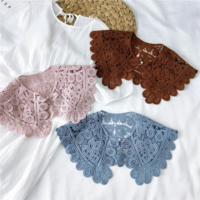 Lace Pearl Fake Collars Shawl O-Neck Doll False Collar Hollow Crochet Lace  Detachable Collar DIY Sweet Neckline Lace Collar - AliExpress