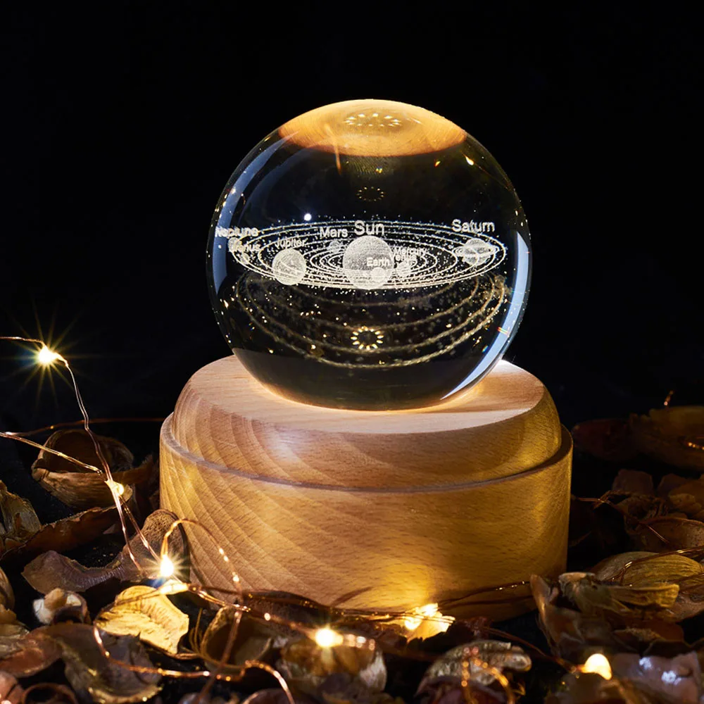

Solar system New Arrival 3D LED Crystal Ball Lamp Home Decor New Year Creative Gift Usb Led Night Light Galaxy Patterns Lamp