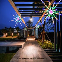

112Leds Firework String Light RGB Outdoor WP-IP65 Meteor Firecracker Light Garden Decor Starburst Hanging Holiday Lamps Ramadan