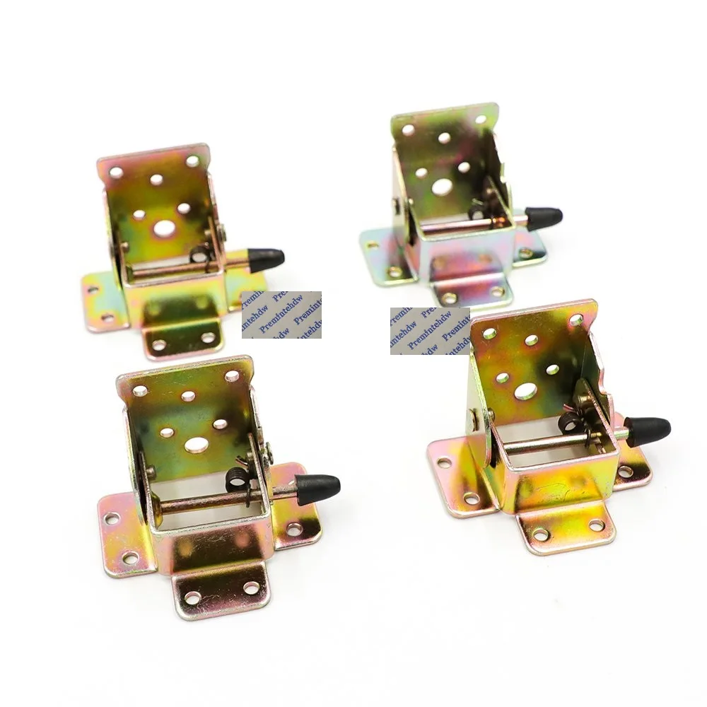 4Pcs Steel Folding Hinge Bracket Lock Release Trigger Furniture RV