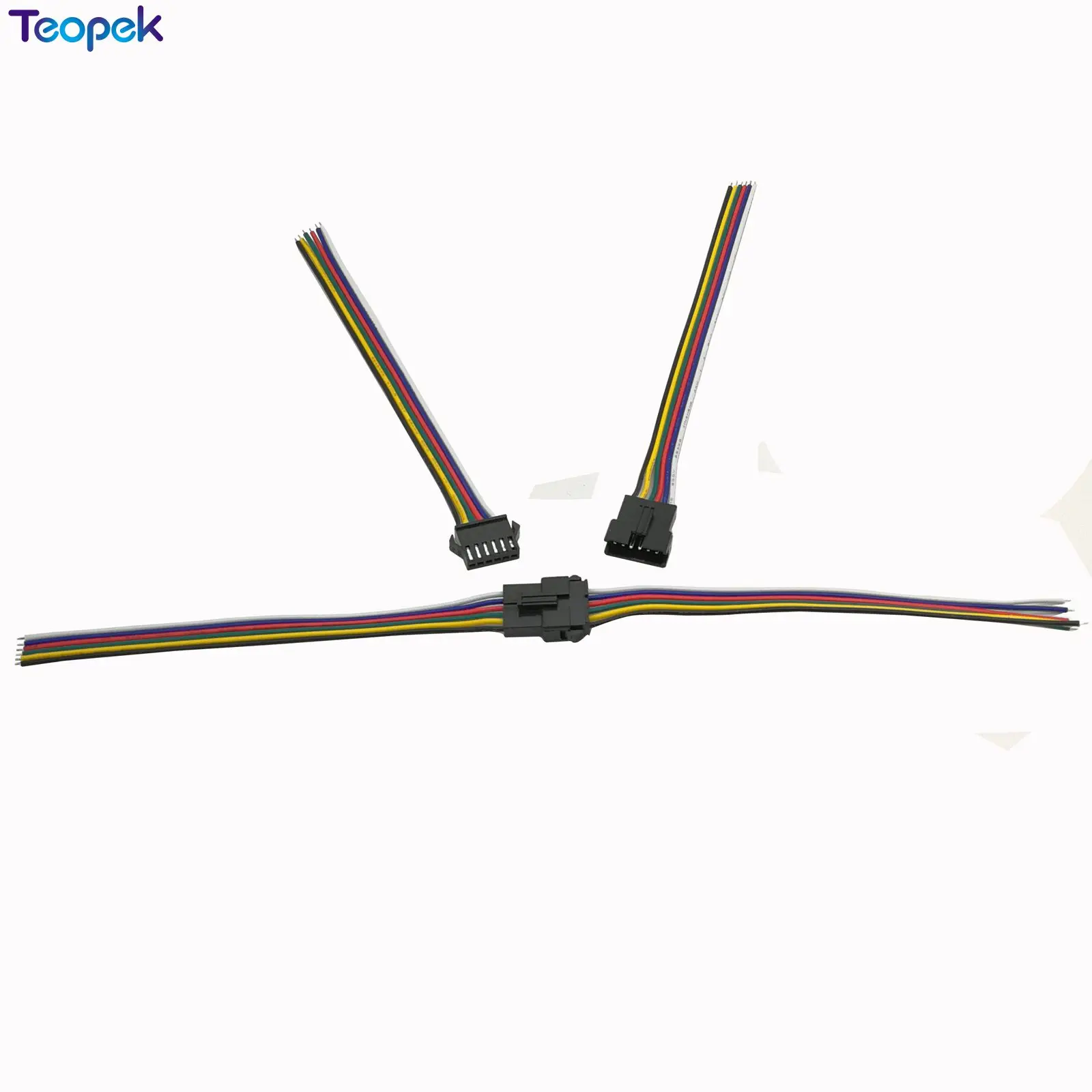 10 пар 6 Pin SM разъем штекер и гнездо JST Соединительный кабель провод для RGB CCT