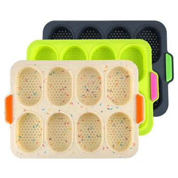 

1PC Silicone French Roll Mold Silicone Small Bread Baking Mold Food-grade Silicone Molds Non-stick Baking Mold Color Dot Style