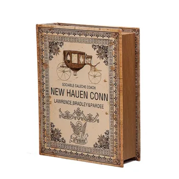 

Nostalgic Wooden Sundries Holders Storage Box Vintage Book Model Photograph Props Retro Artware Office Decoration Ornaments