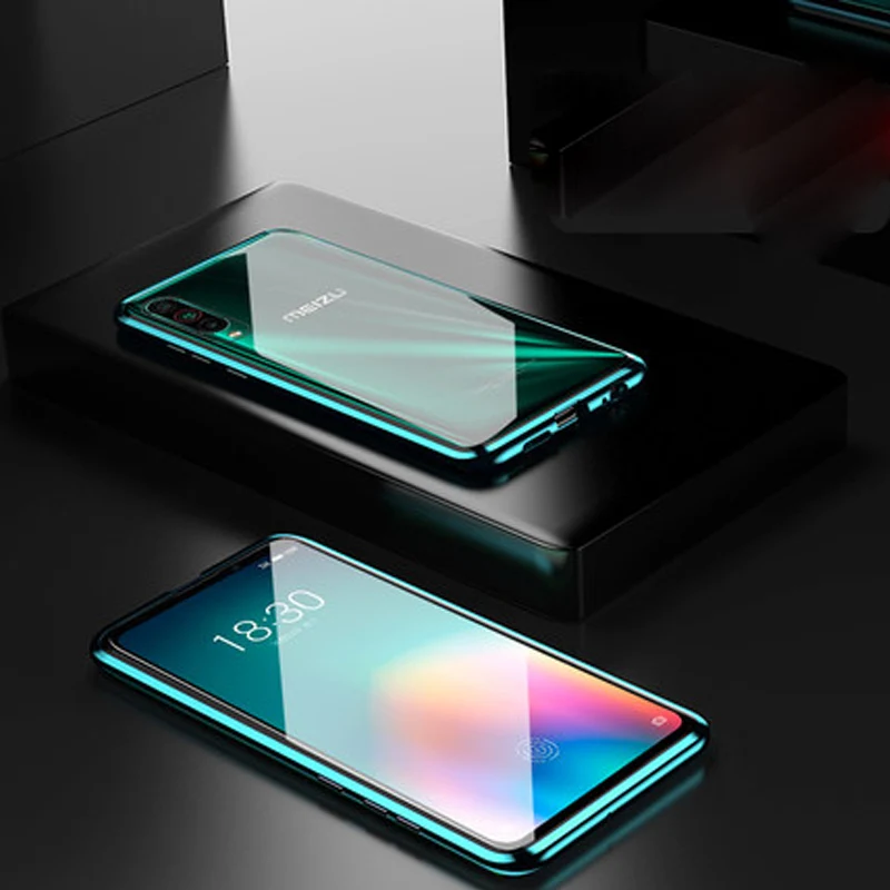Магнитный адсорбционный чехол для Meizu 16 T, металлическая рамка, Doubl, закаленное стекло, чехол для Meizu 16 T, защитный чехол для телефона s для Meizu16t