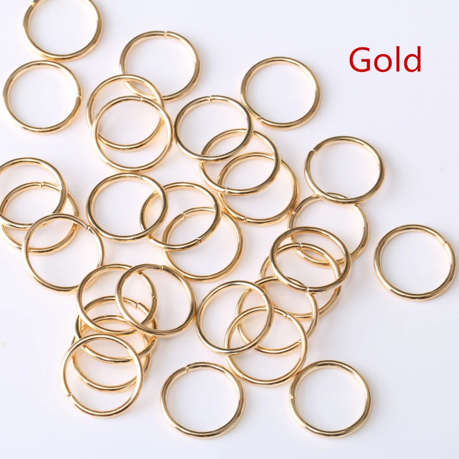 100 PCS Round solid brass large jump rings , brass open split